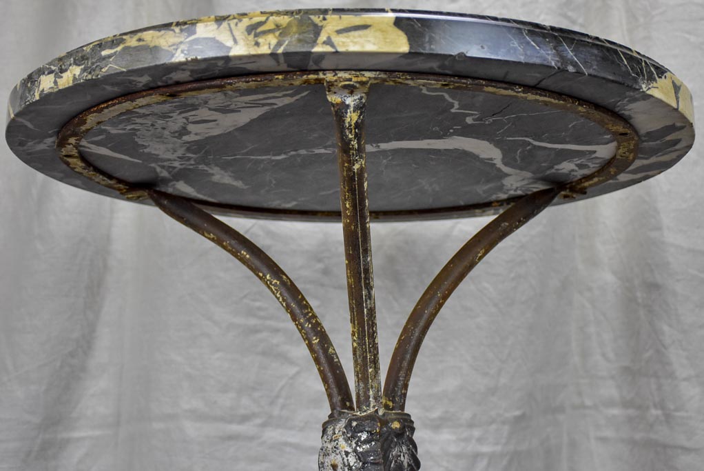 Antique French round marble table