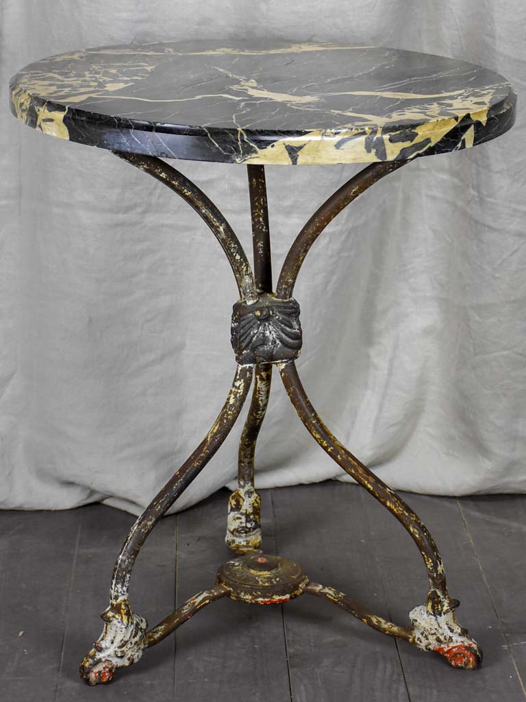 Antique French round marble table