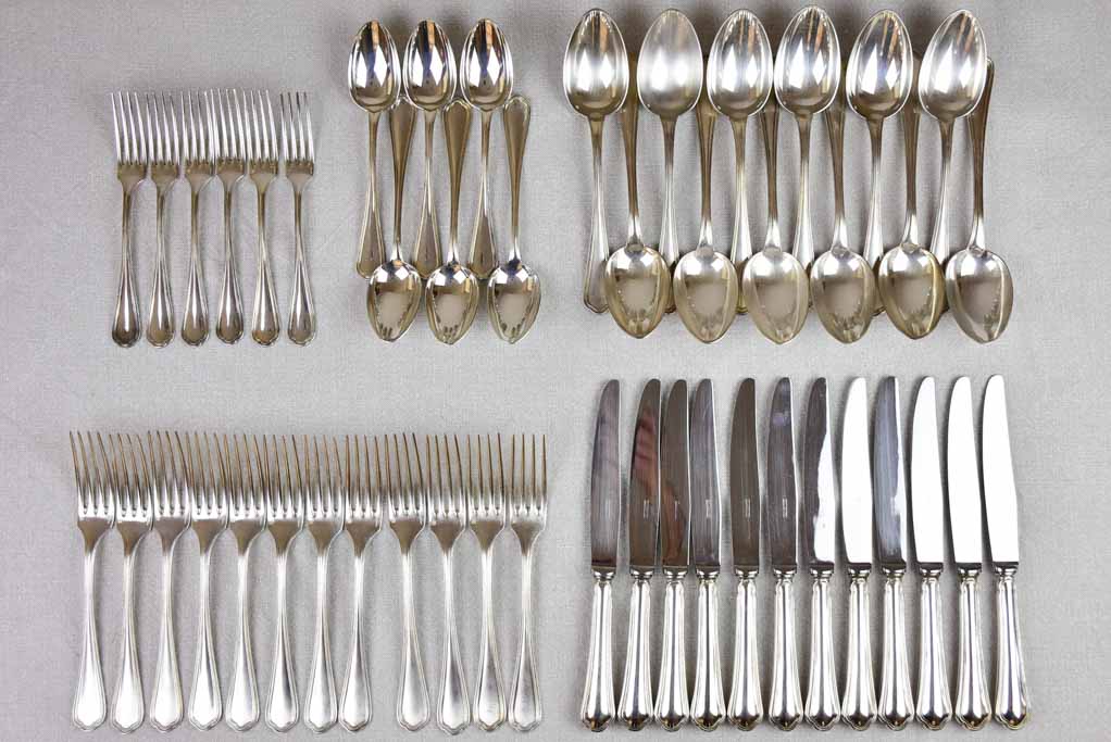 Mid-century French silver plate cutlery set - Christofle flatware