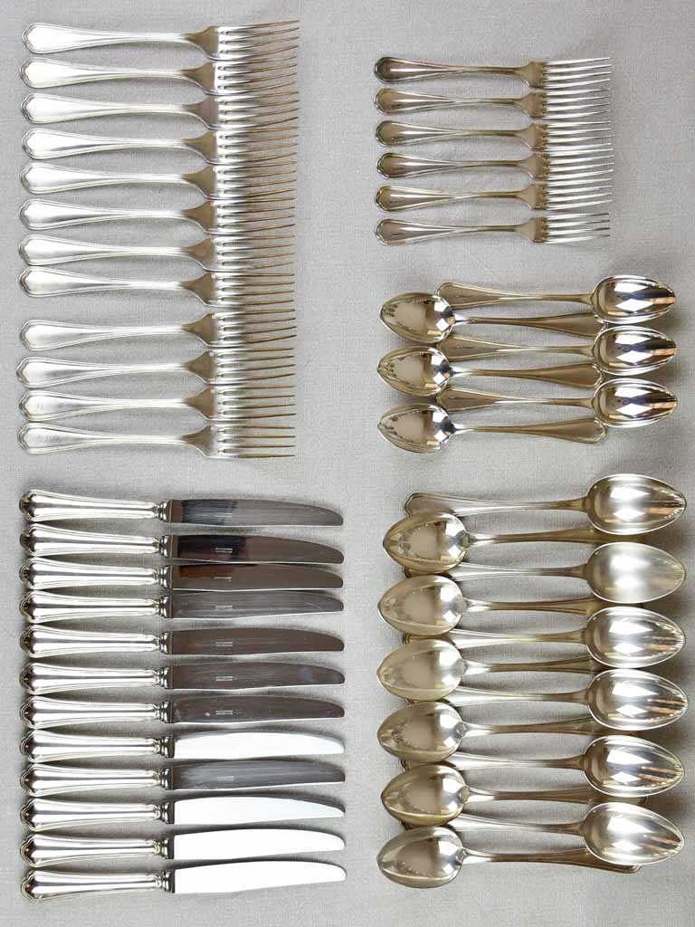 Mid-century French silver plate cutlery set - Christofle flatware