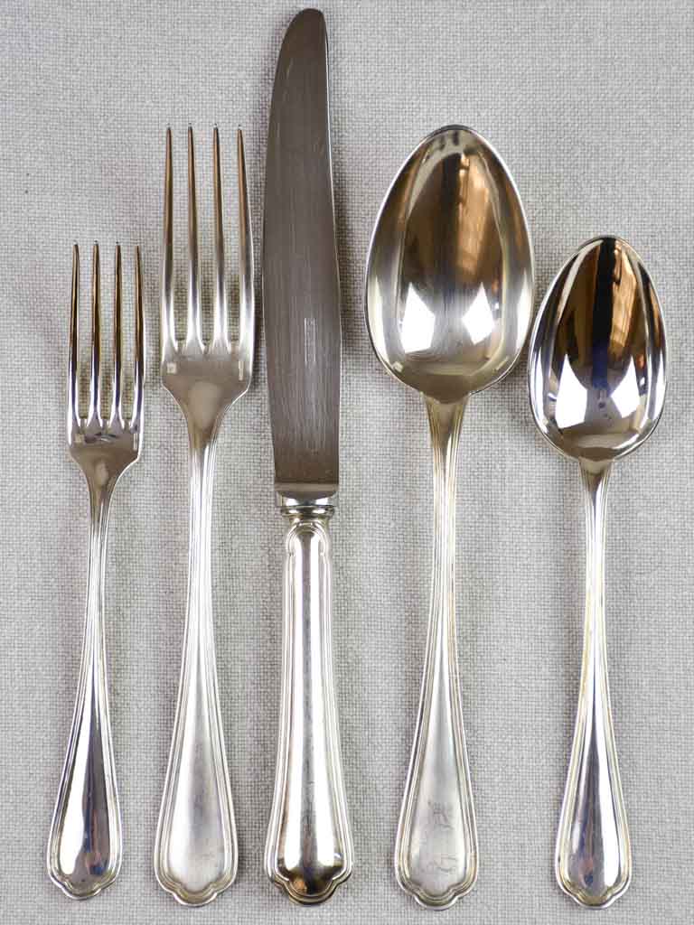 Mid-century French silver plate cutlery set - Christofle flatware