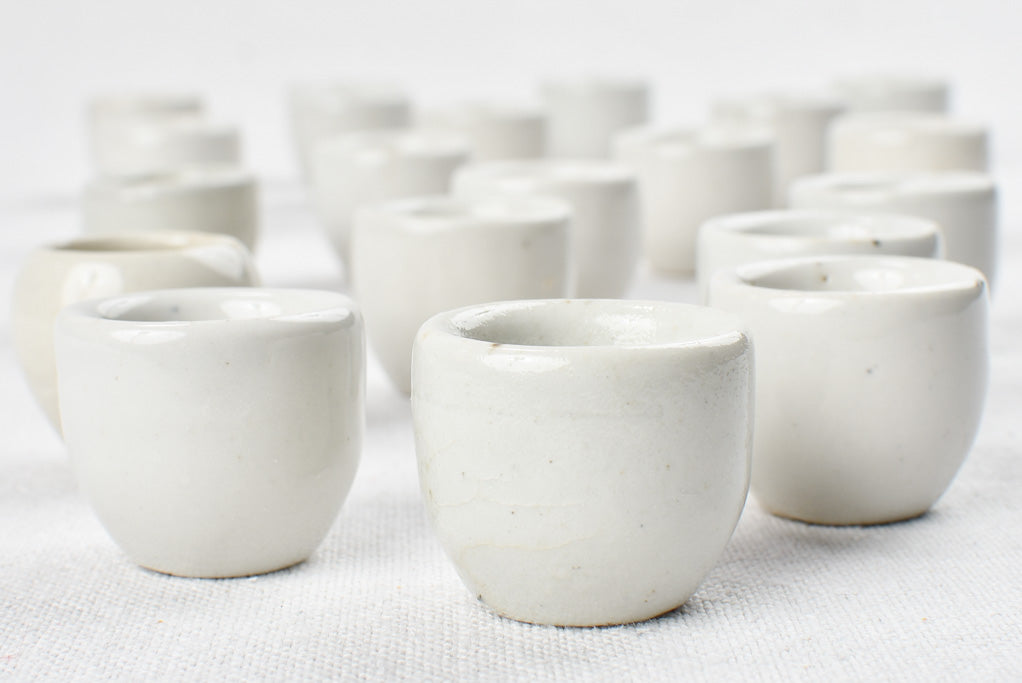 Collection of 20 vintage escargot pots 1½"