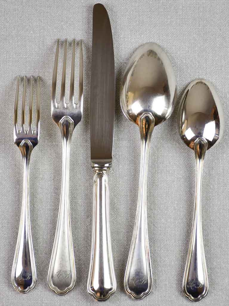 Mid-century French silver plate cutlery set - Christofle flatware