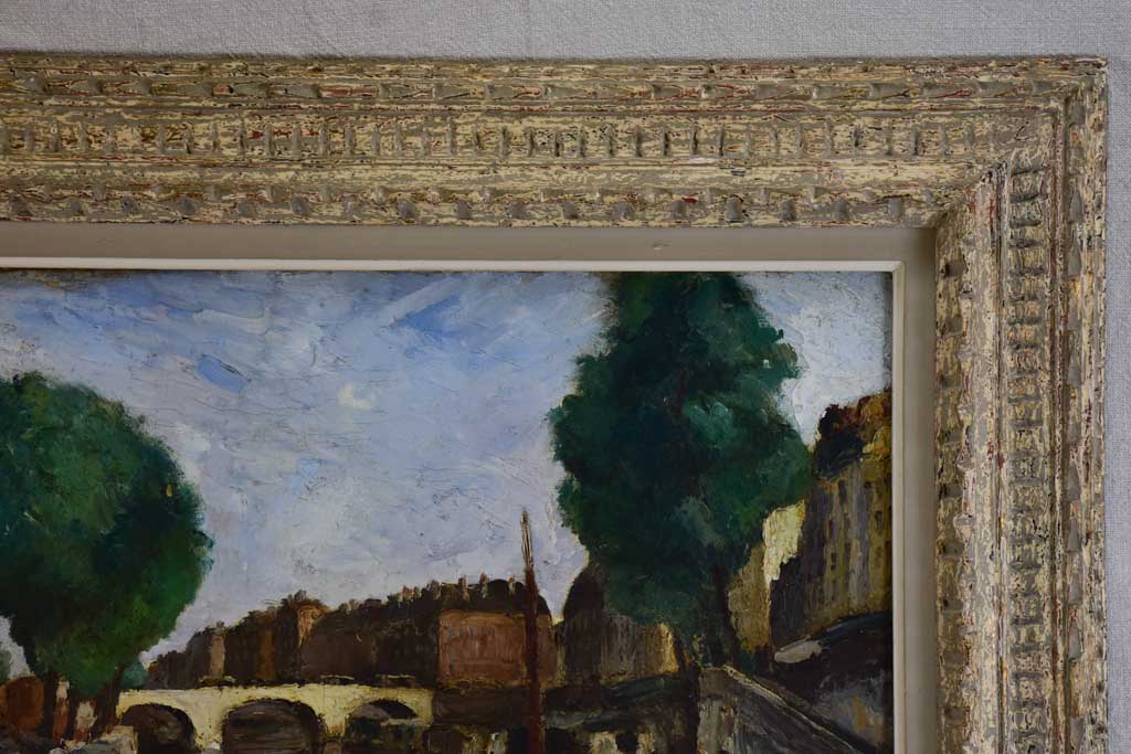 River in Paris by César Bron (1895 - ?) - oil on canvas 1929 - 26¾" x 32¼"