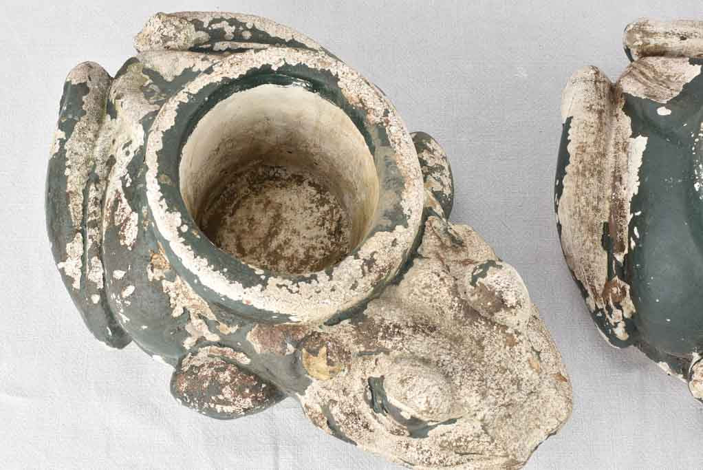 Pair of salvaged frog planters