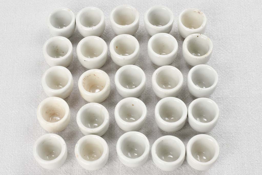 Collection of 25 vintage escargot pots 1½"