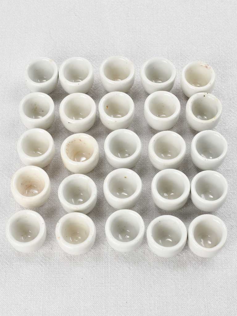 Collection of 25 vintage escargot pots 1½"