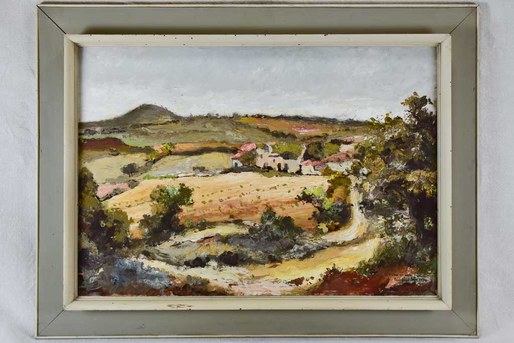 Village landscape by Architect Paul Dupré-Lafon (1900 - 1971) 1957 - oil on board 27¼" x 36¼"