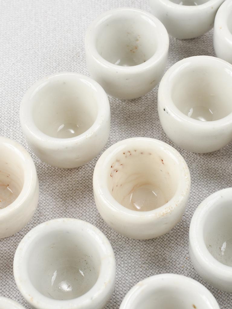 Collection of 25 vintage escargot pots 1½"