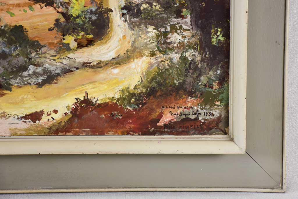 Village landscape by Architect Paul Dupré-Lafon (1900 - 1971) 1957 - oil on board 27¼" x 36¼"