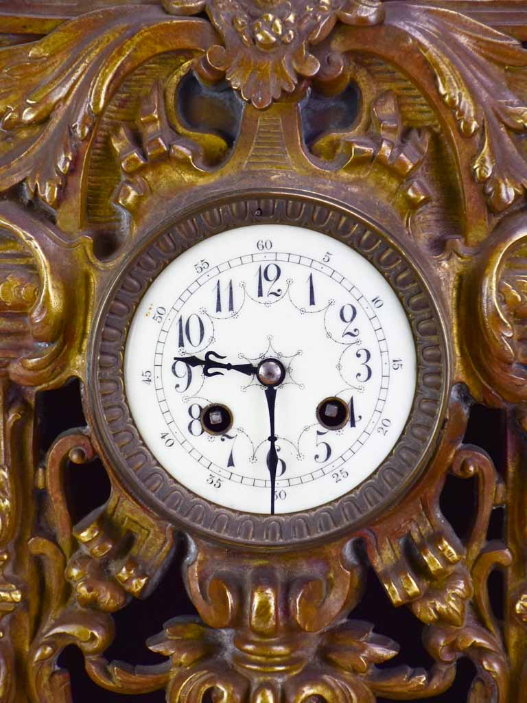 Napoleon III bronze mantle clock 22½"