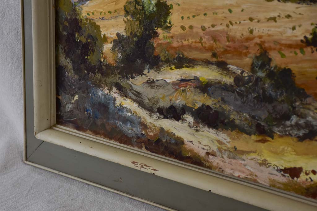 Village landscape by Architect Paul Dupré-Lafon (1900 - 1971) 1957 - oil on board 27¼" x 36¼"