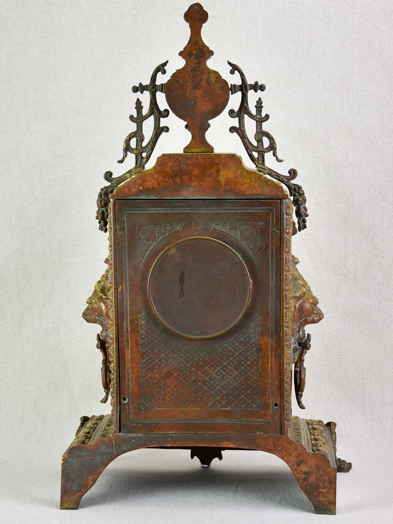 Napoleon III bronze mantle clock 22½"