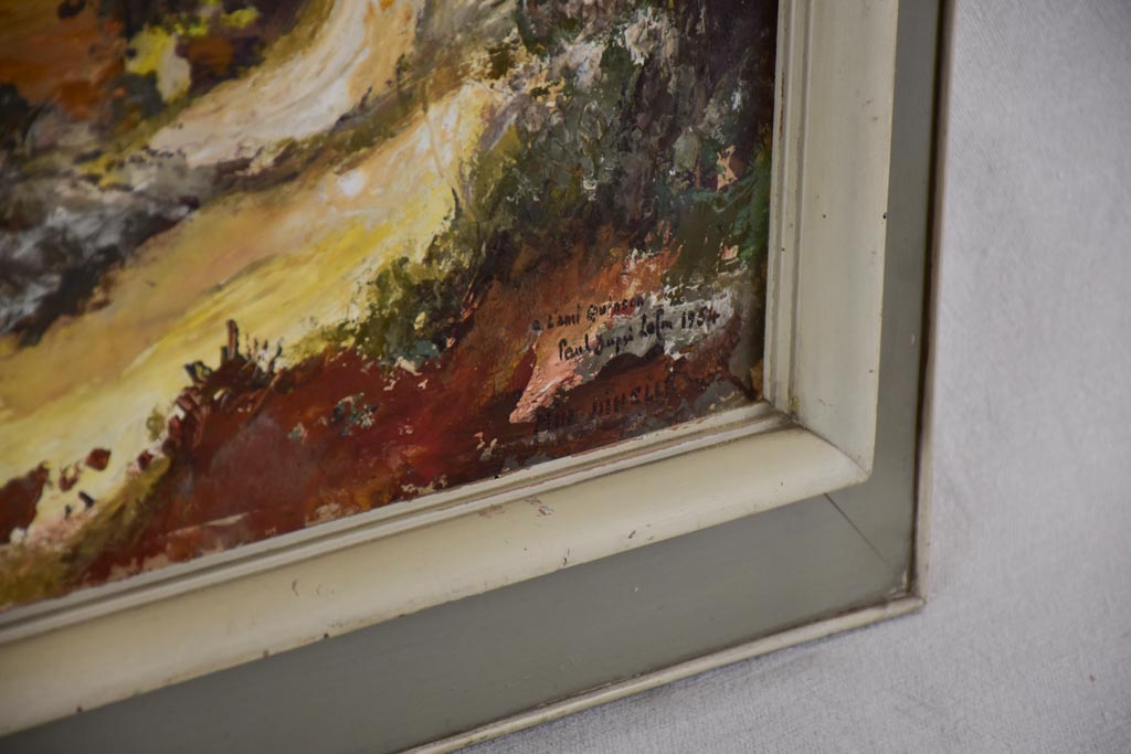Village landscape by Architect Paul Dupré-Lafon (1900 - 1971) 1957 - oil on board 27¼" x 36¼"