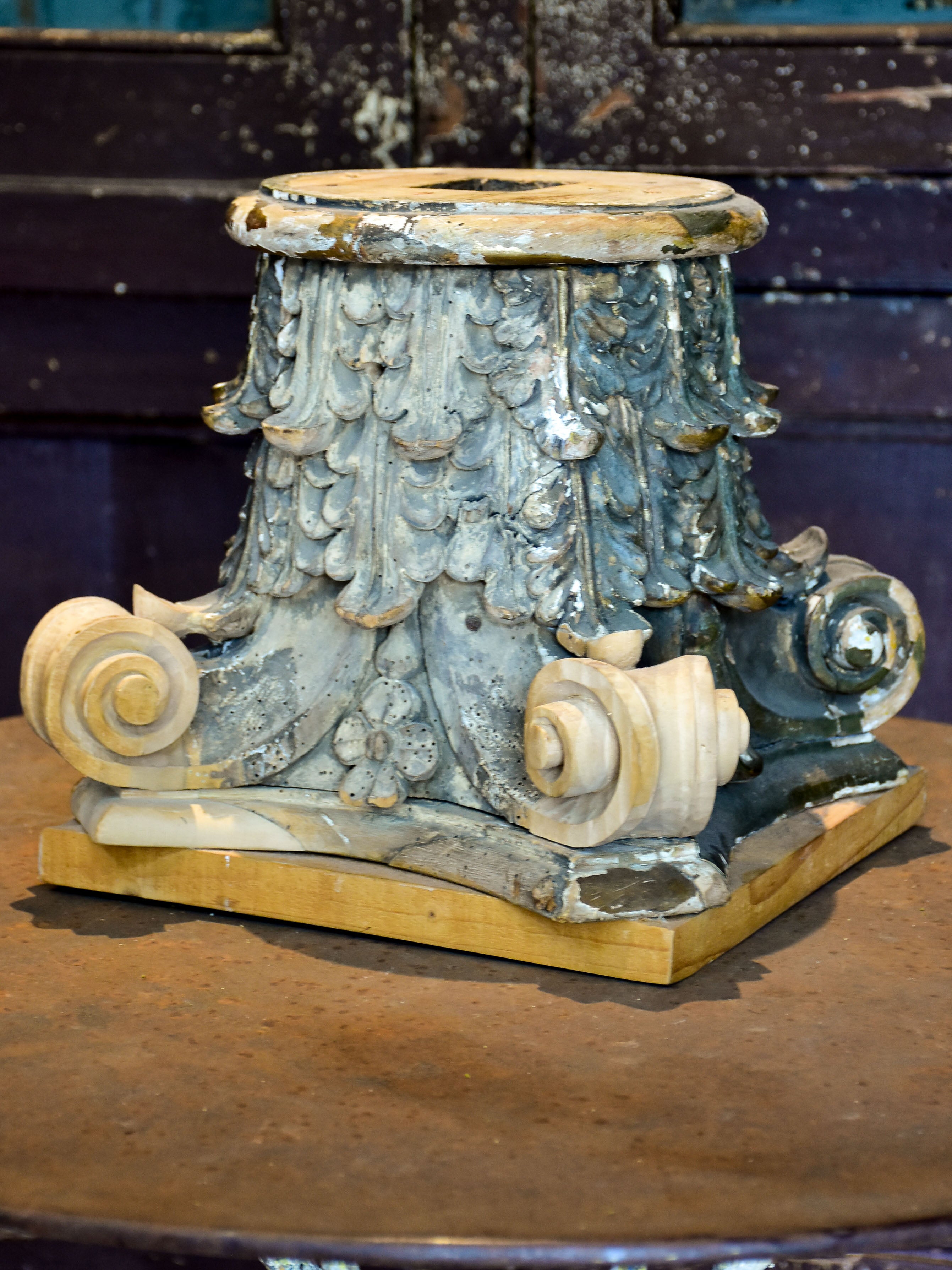 Antique carved corinthian capital