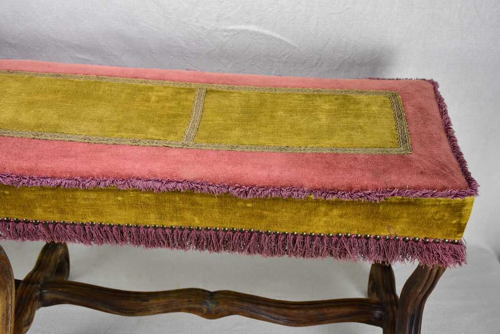 Early twentieth century upholstered bench seat from a theater 51½"