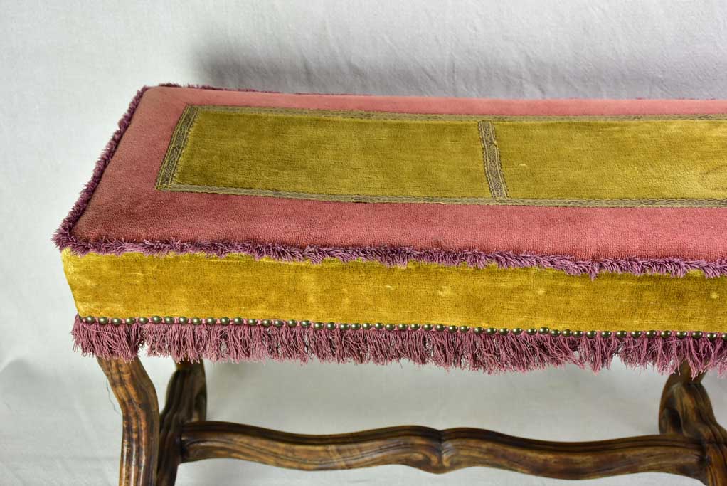 Early twentieth century upholstered bench seat from a theater 51½"