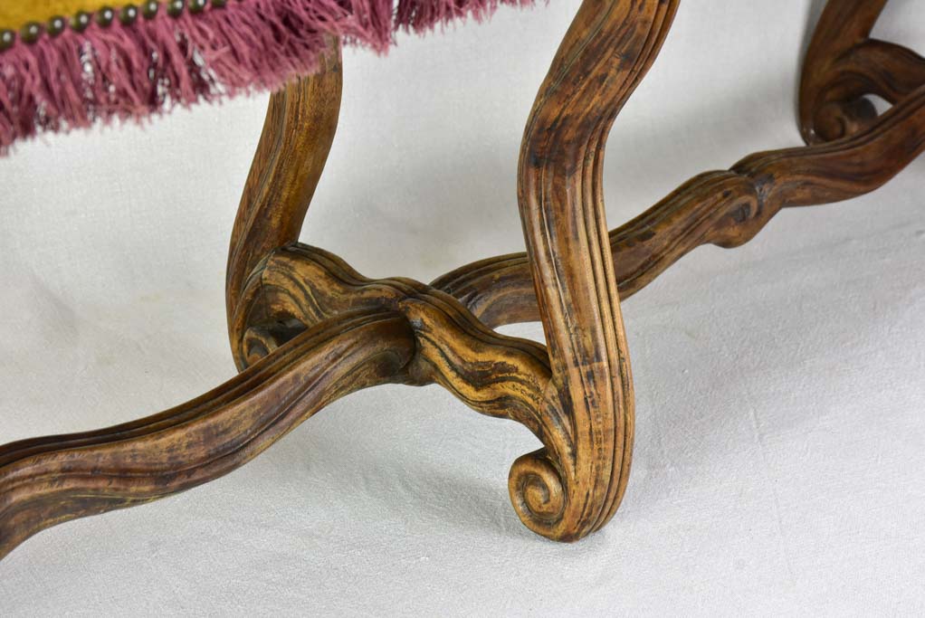 Early twentieth century upholstered bench seat from a theater 51½"