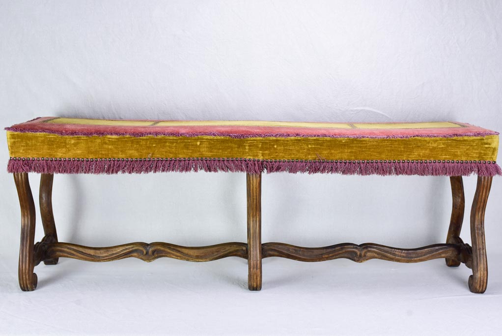 Early twentieth century upholstered bench seat from a theater 51½"