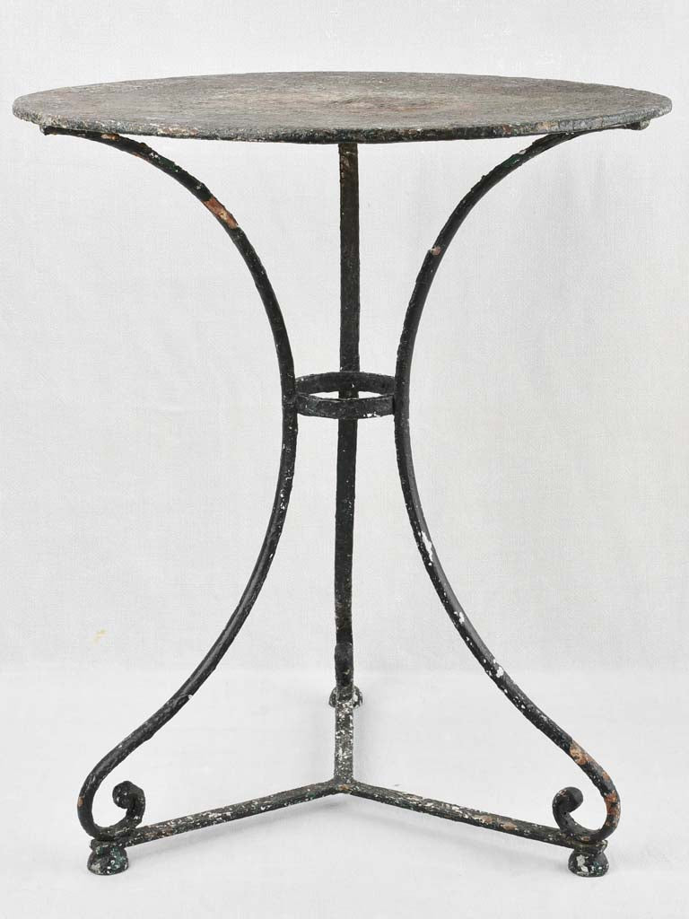 Antique French garden table w/ black patina