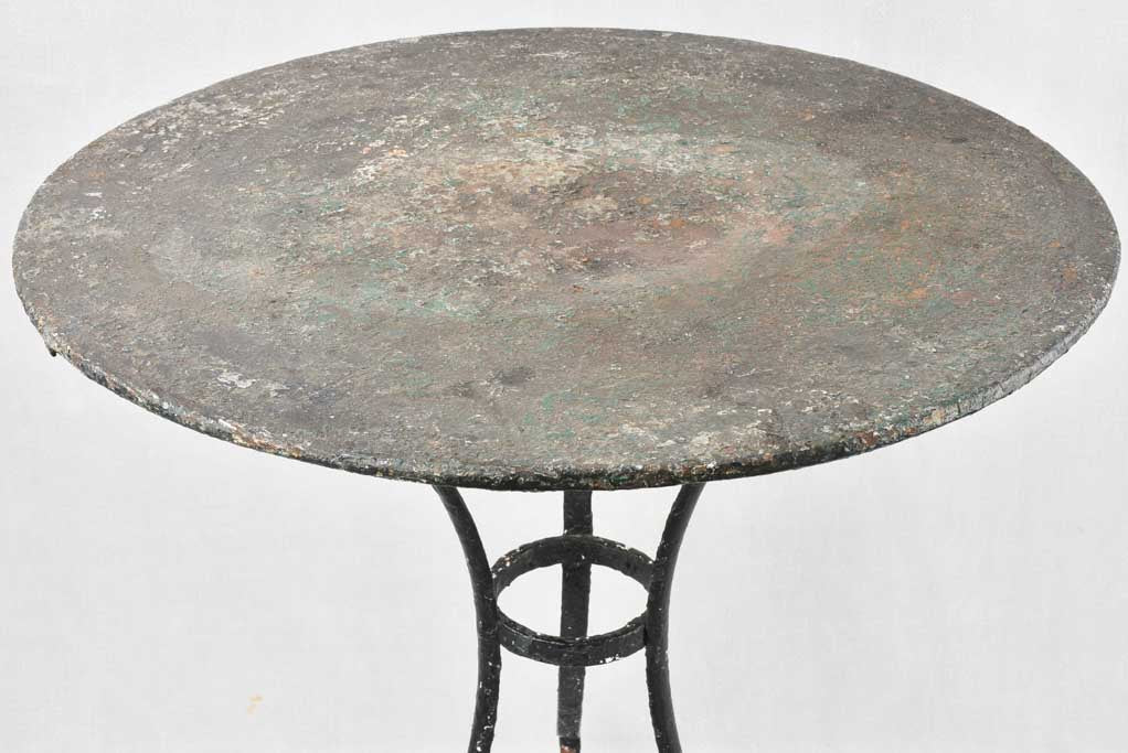 Antique French garden table w/ black patina