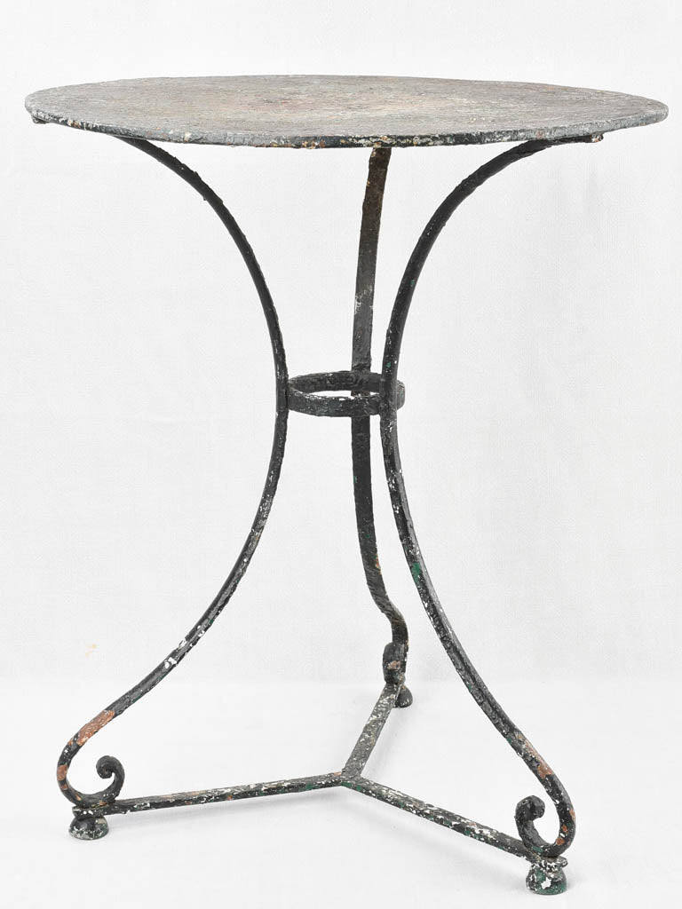 Antique French garden table w/ black patina
