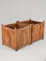 Pair of square bamboo cachepots from the 1970s - 15"