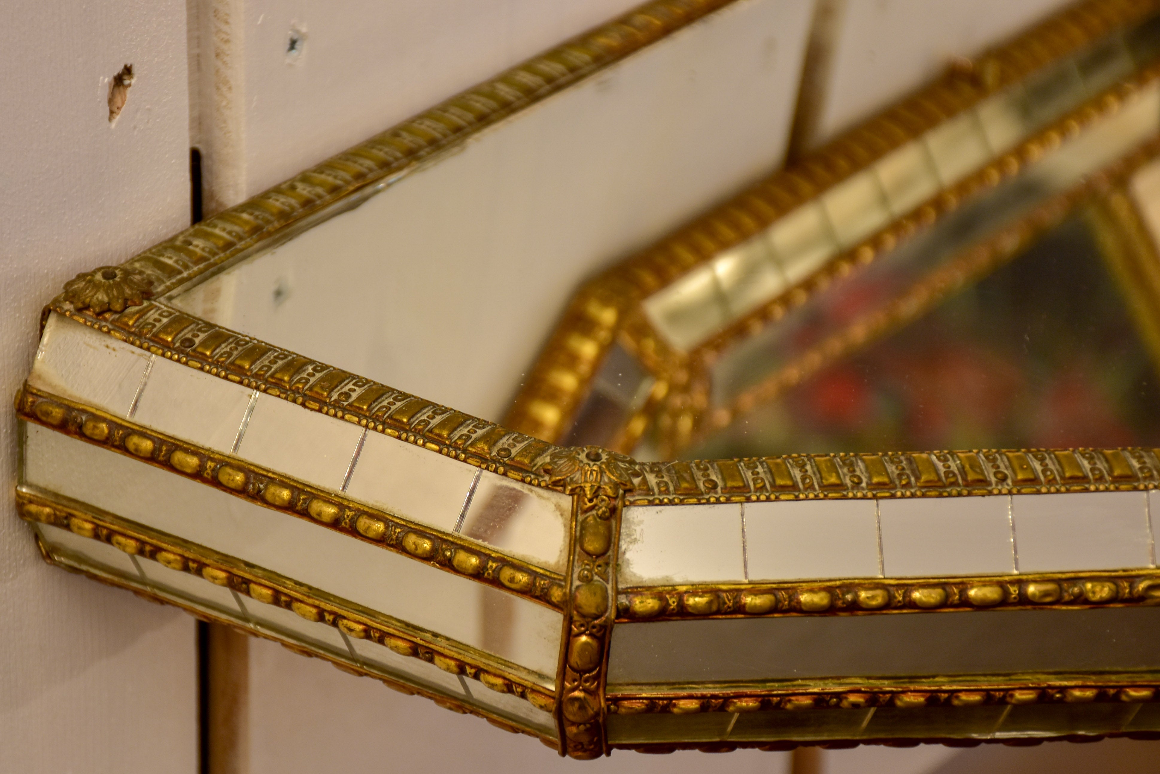 Vintage French mirror with matching console 39” x 30”