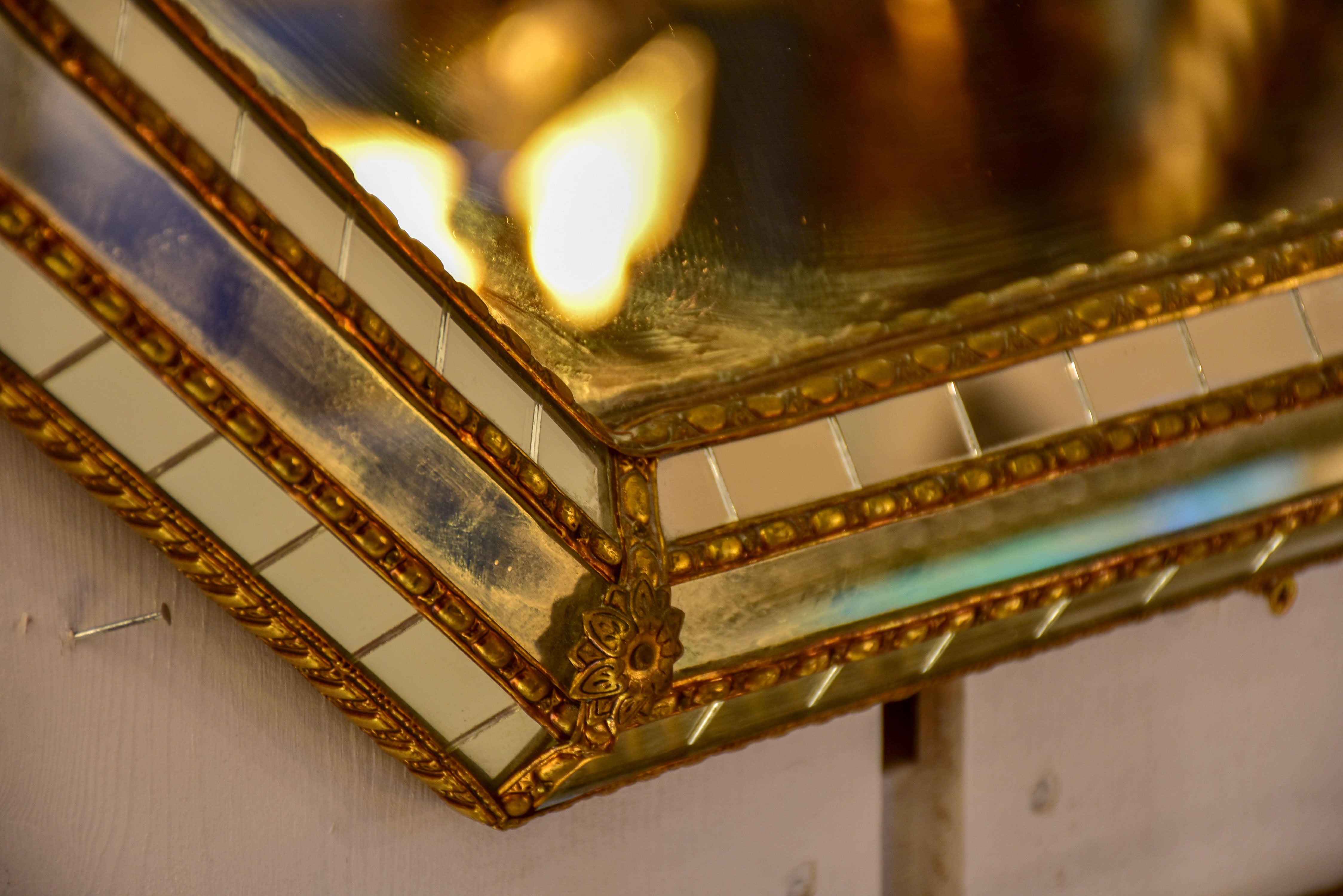 Vintage French mirror with matching console 39” x 30”