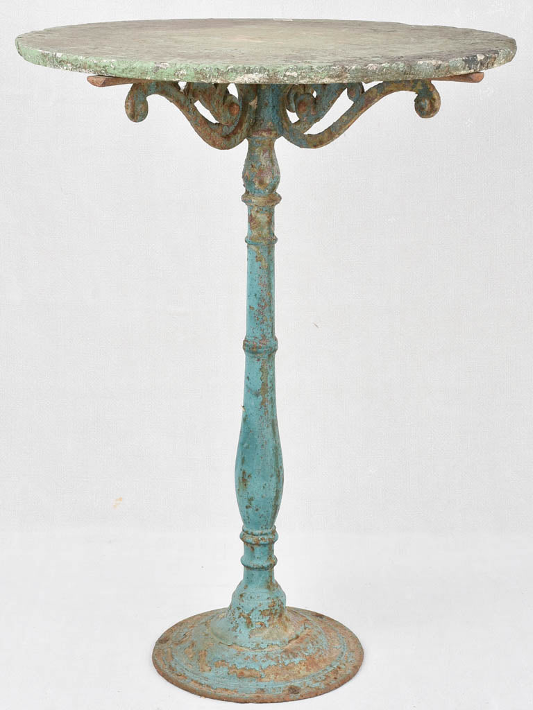 Rustic green / blue bistro table 21¾"