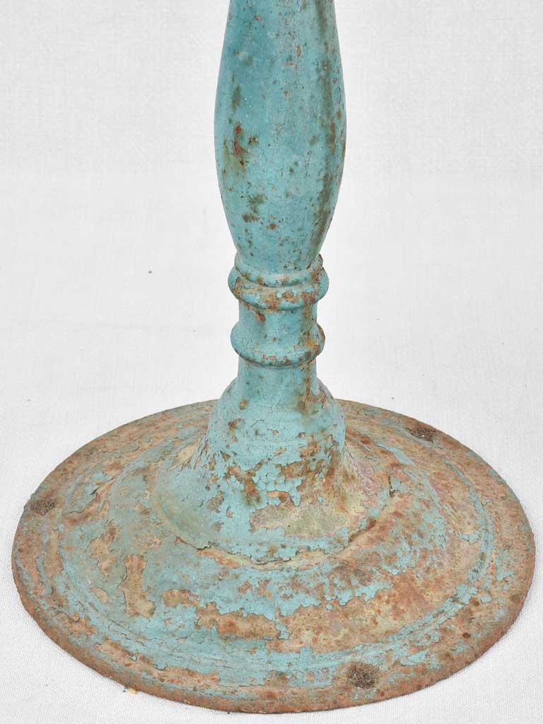 Rustic green / blue bistro table 21¾"