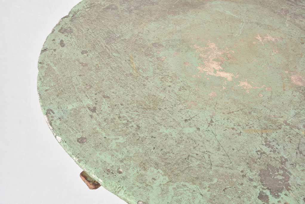 Rustic green / blue bistro table 21¾"