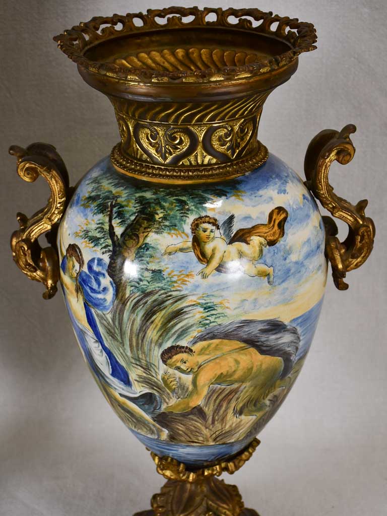 Large Earthenware Gilt Bronze Lamps