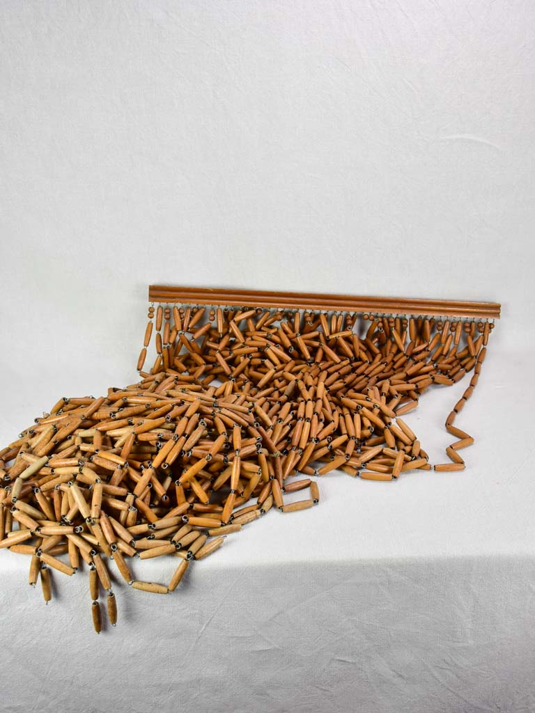 1970's French wooden bead curtain 29½" x 112¼"