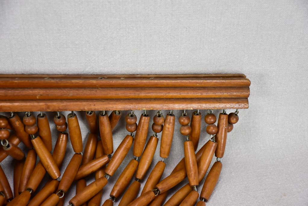 1970's French wooden bead curtain 29½" x 112¼"