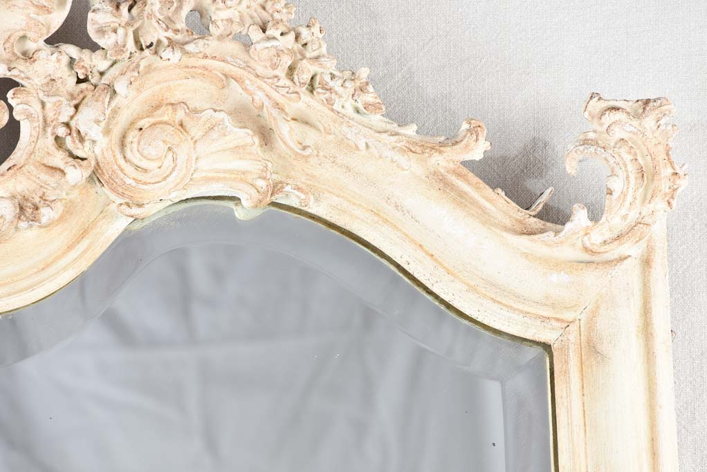 Large Napoleon III mirror with white patina 61½" x 38¼"