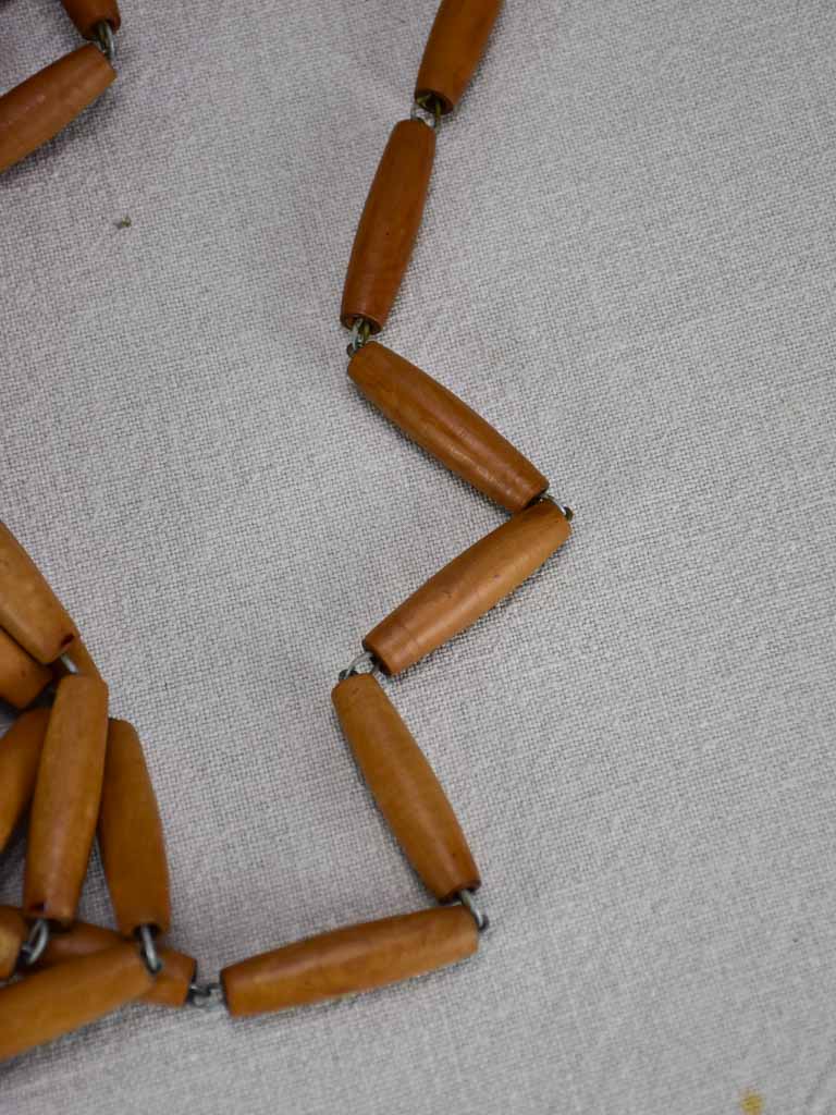 1970's French wooden bead curtain 29½" x 112¼"