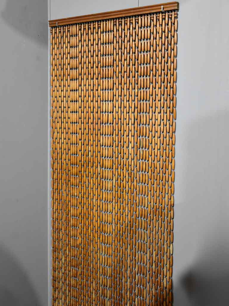 1970's French wooden bead curtain 29½