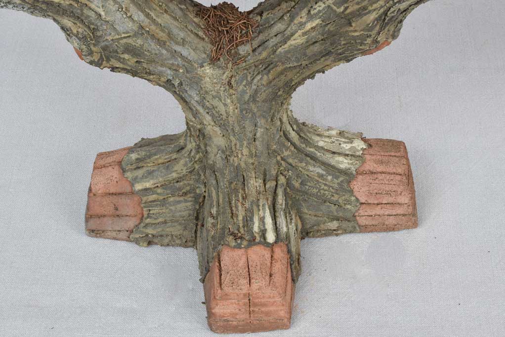 Two faux bois vintage garden planters