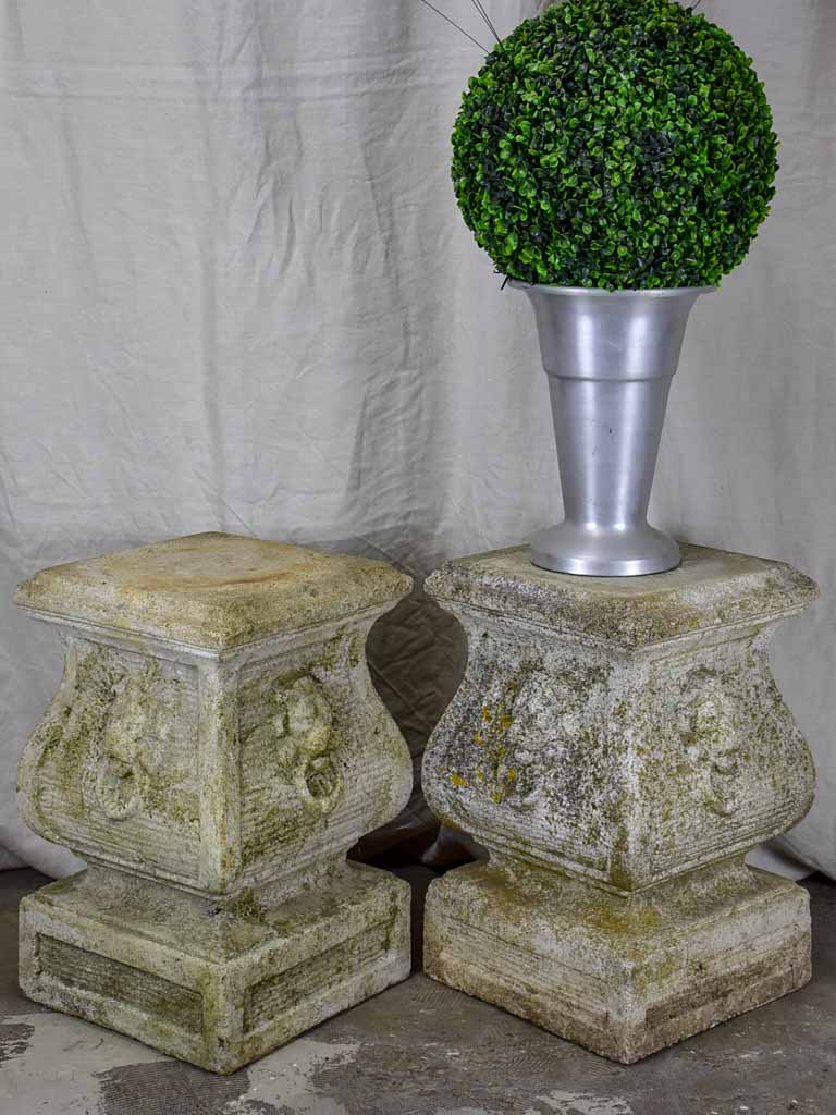 Pair of vintage French garden pedestals