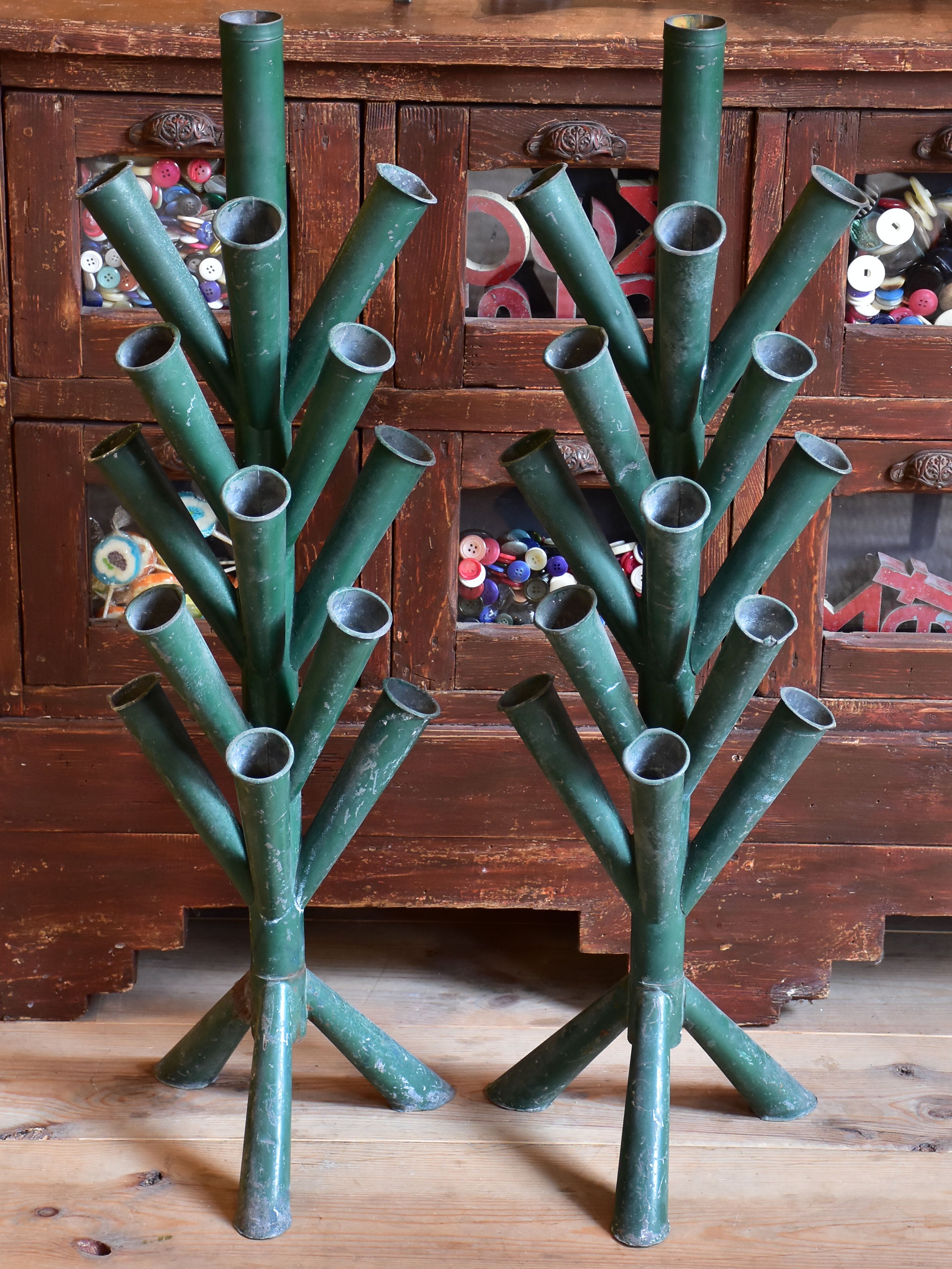 Pair of antique French florist flower stands