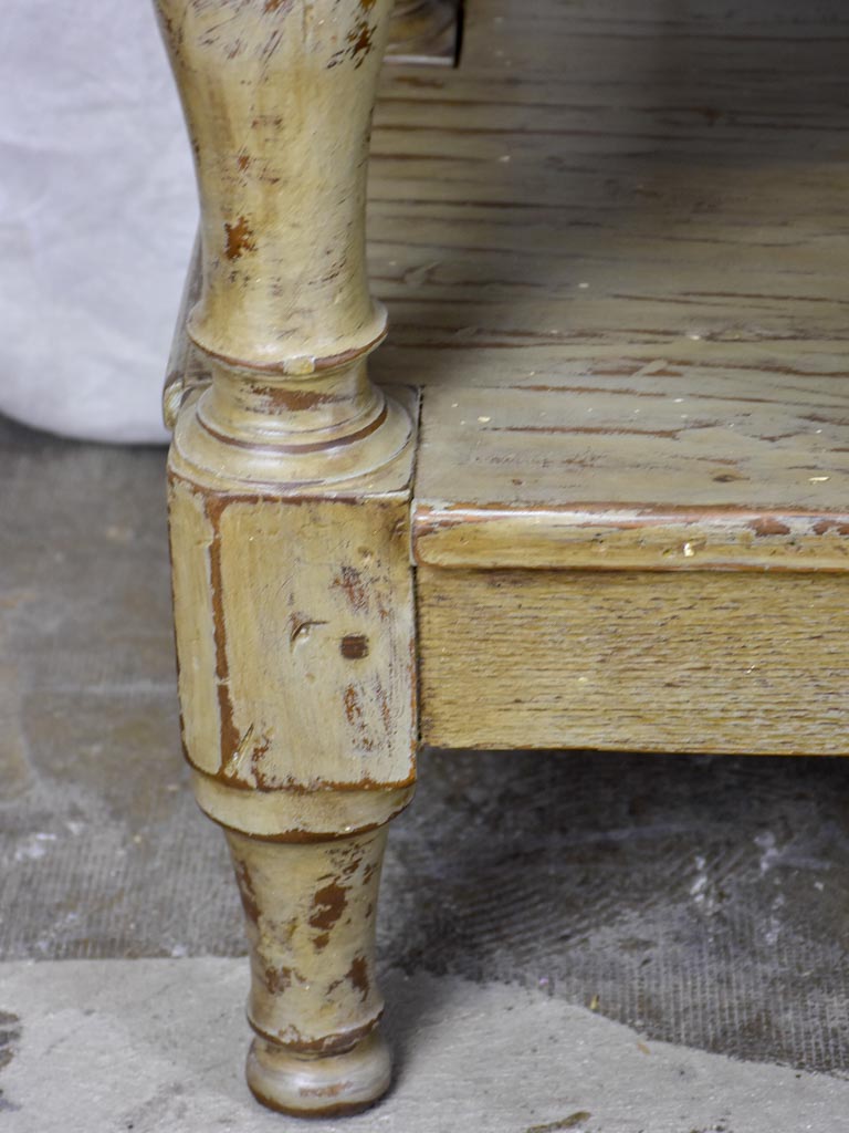 Antique French drapery table / behind couch table