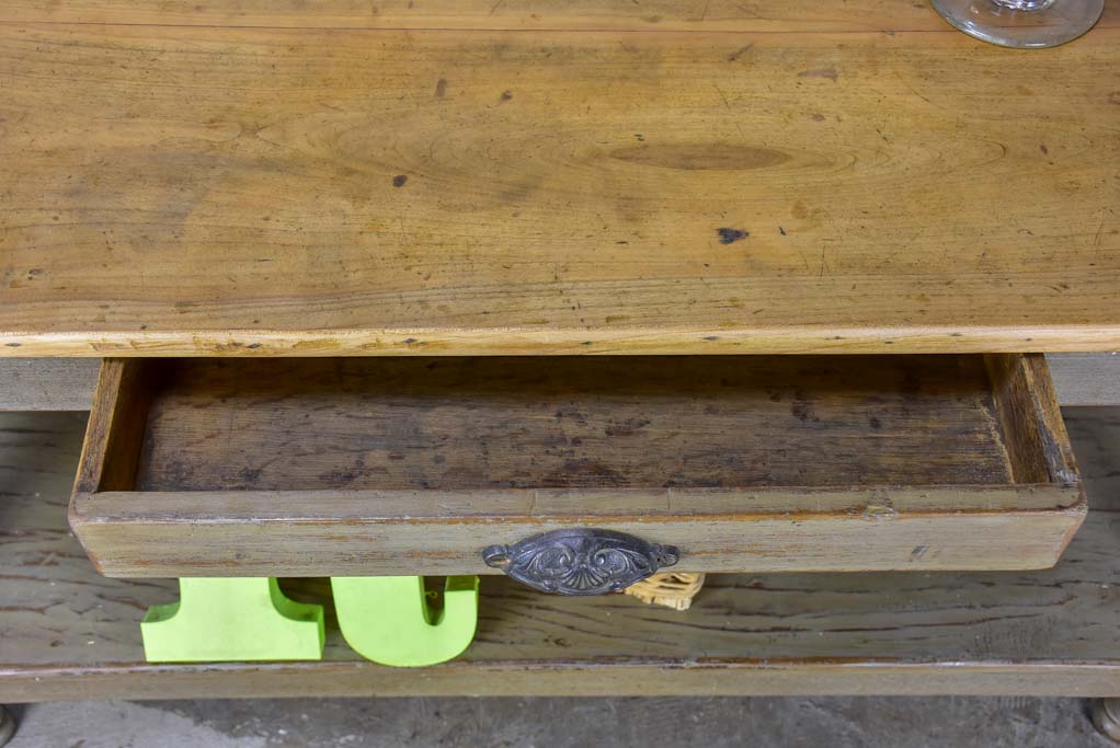 Antique French drapery table / behind couch table