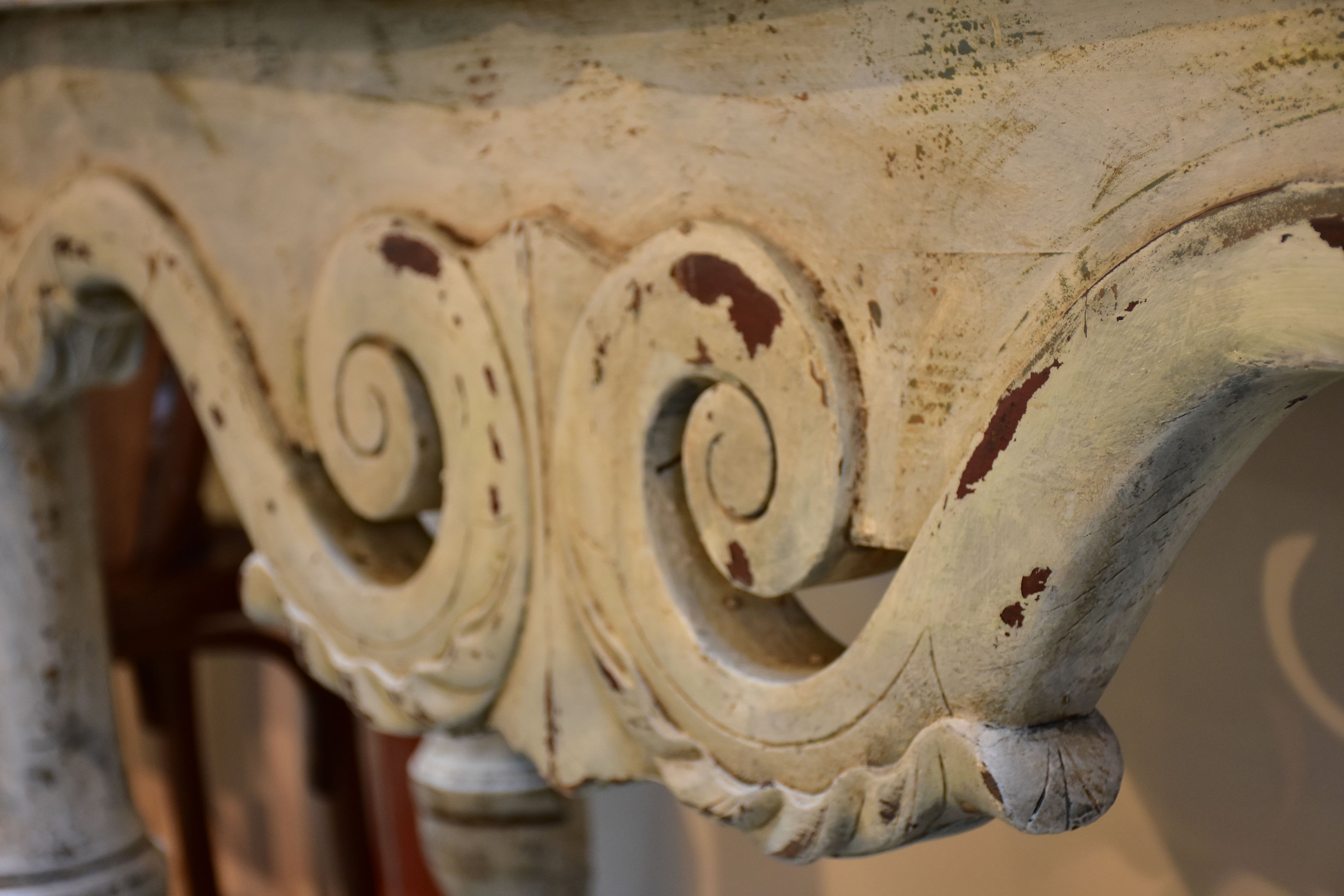 French console with white patina