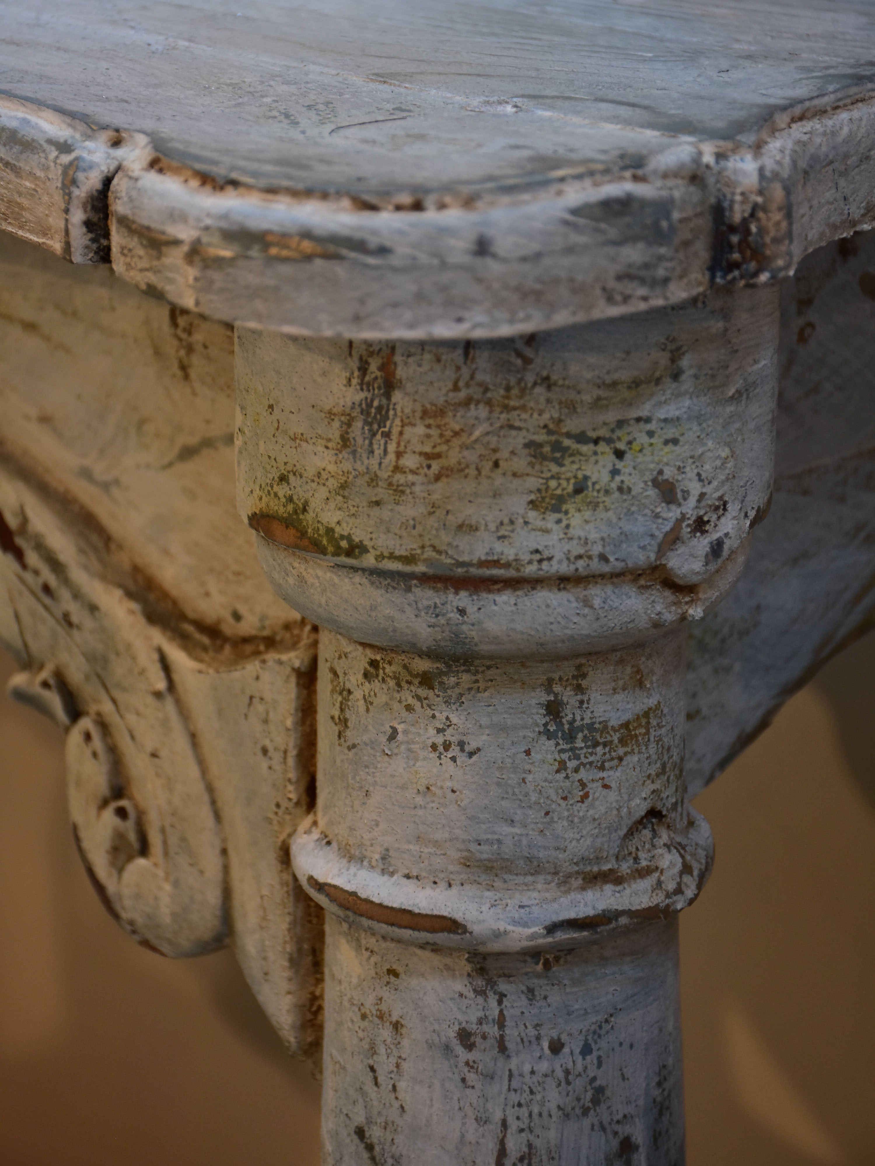 French console with white patina
