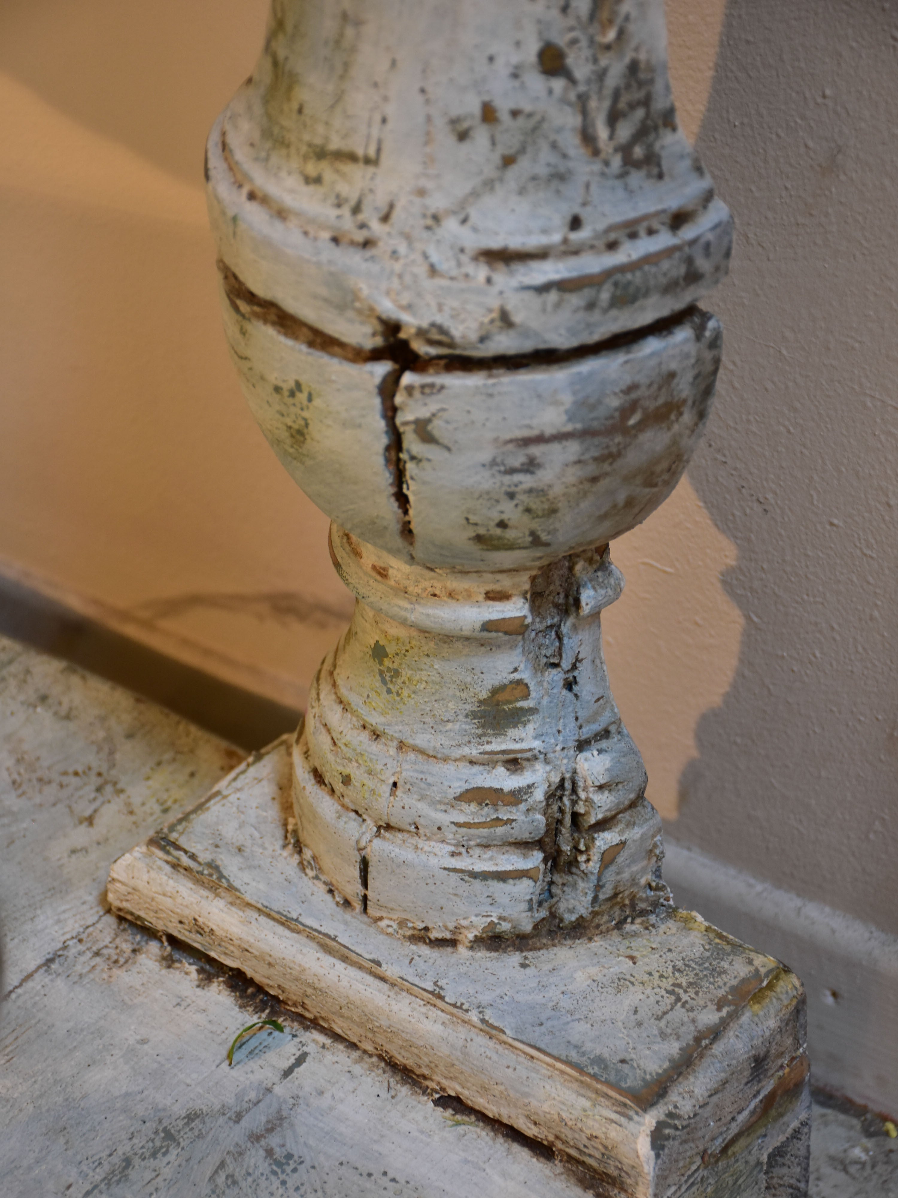 French console with white patina