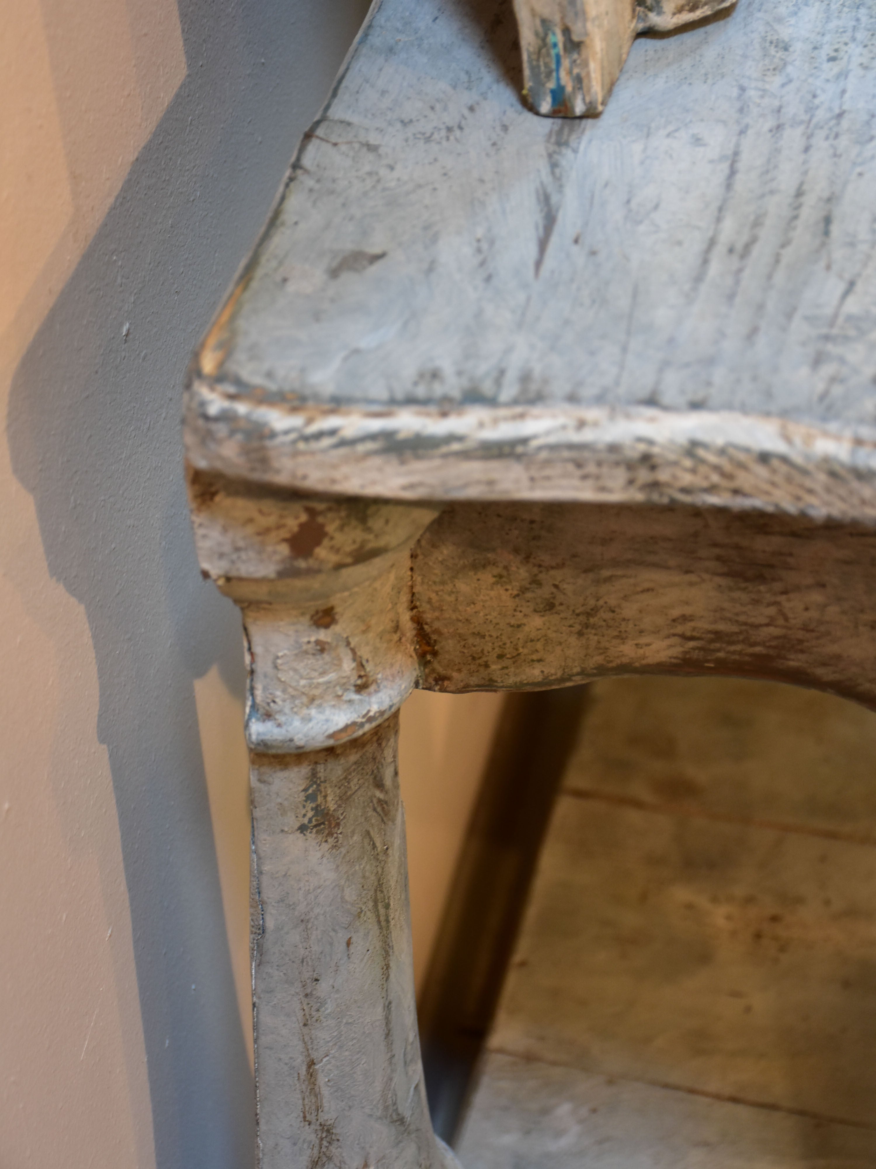French console with white patina