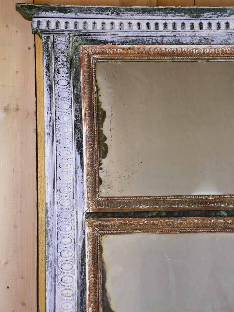 Stunning mantle trumeau mirror from the early 19th century and original patina 39" x 58¼"