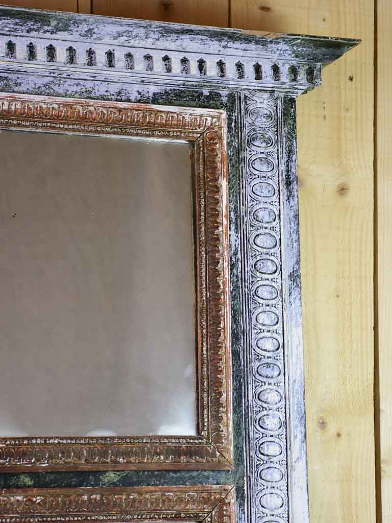 Stunning mantle trumeau mirror from the early 19th century and original patina 39" x 58¼"