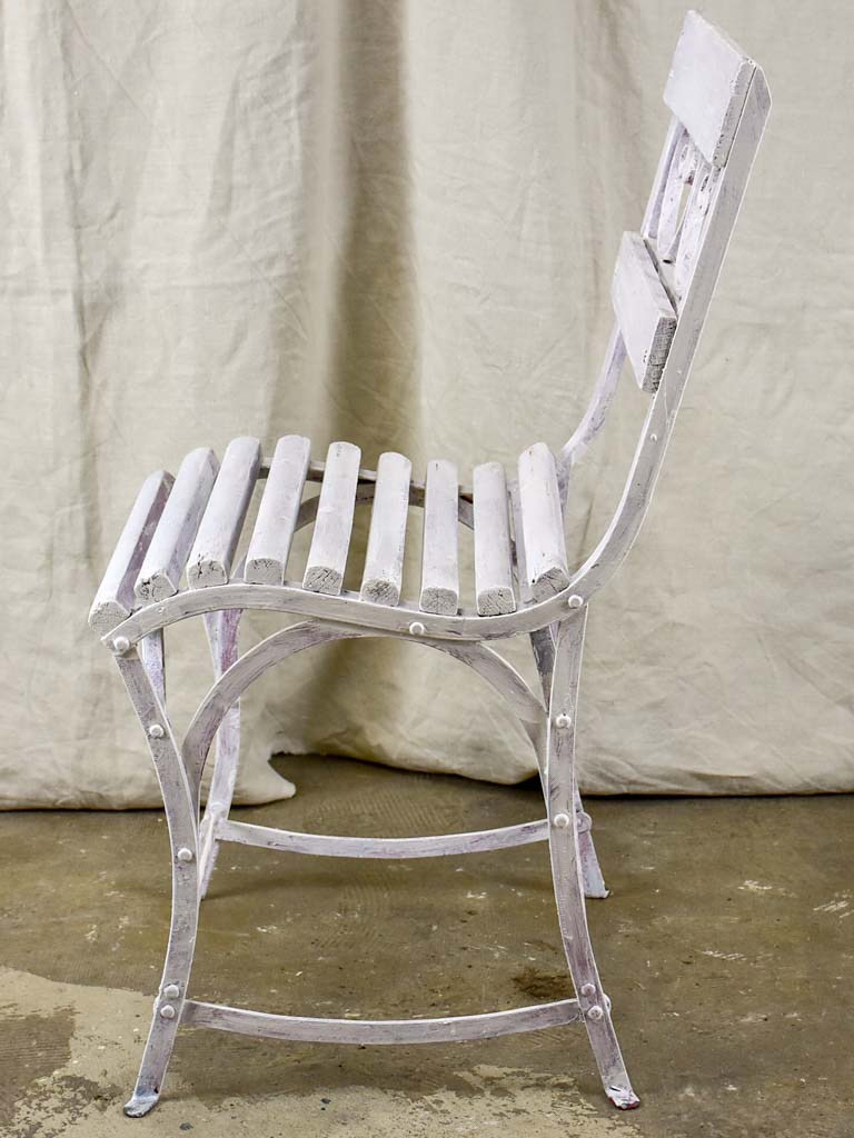 Set of nine antique French garden chairs - timber and iron